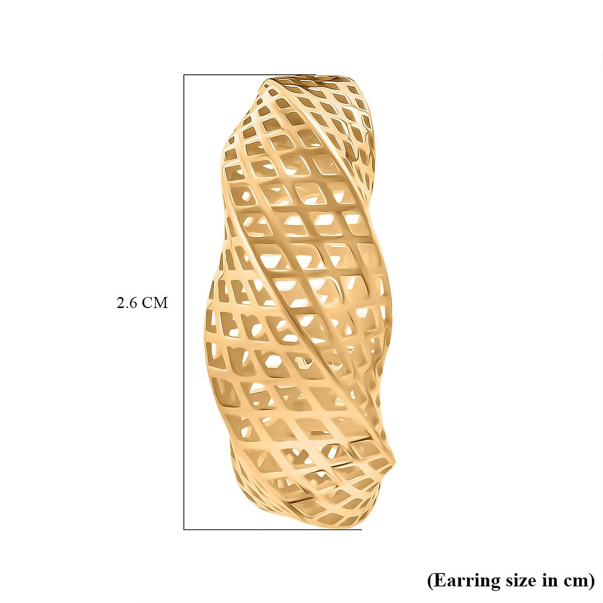 Sterling Silver Earring with Push Back in Yelllow Gold Plating