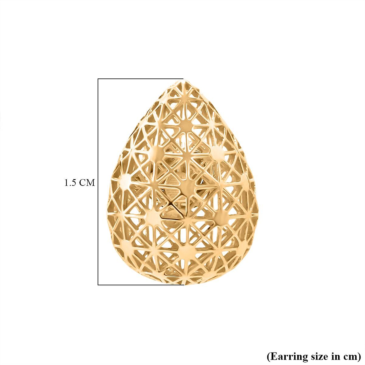 Treasure Of Siam - Sterling Silver Drop Push Back Earring in Yellow Gold Plating