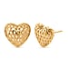 Treasure Of Siam - Sterling Silver Heart Earring with Push Back in Yellow Gold Plating