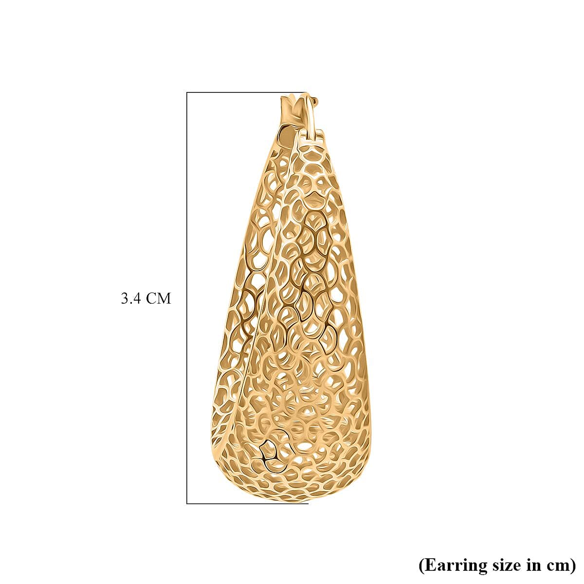 Treasure Of Siam - Sterling Silver Hoop Earrings with Clasp in Yellow Gold Plating Treasure Of Siam - Sterling Silver Hoop Earrings with Clasp in Yellow Gold Plating