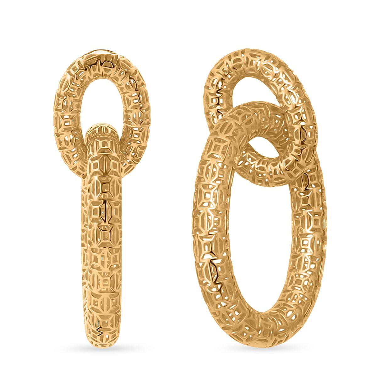 Treasure Of Siam - Sterling Silver Push Back Earring in Yellow Gold Plating