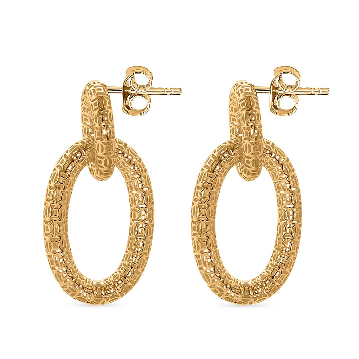 Treasure Of Siam - Sterling Silver Push Back Earring in Yellow Gold Plating