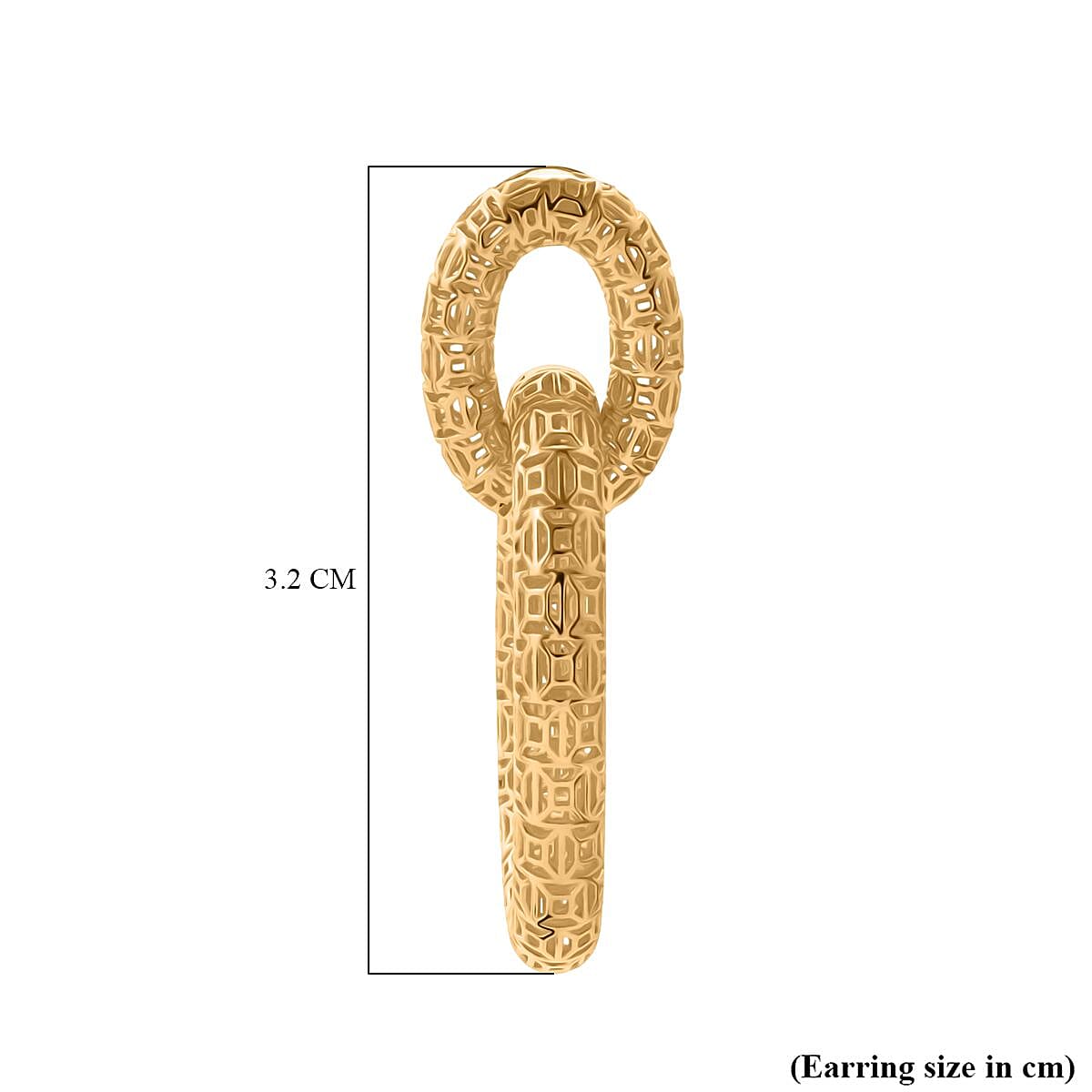 Treasure Of Siam - Sterling Silver Push Back Earring in Yellow Gold Plating