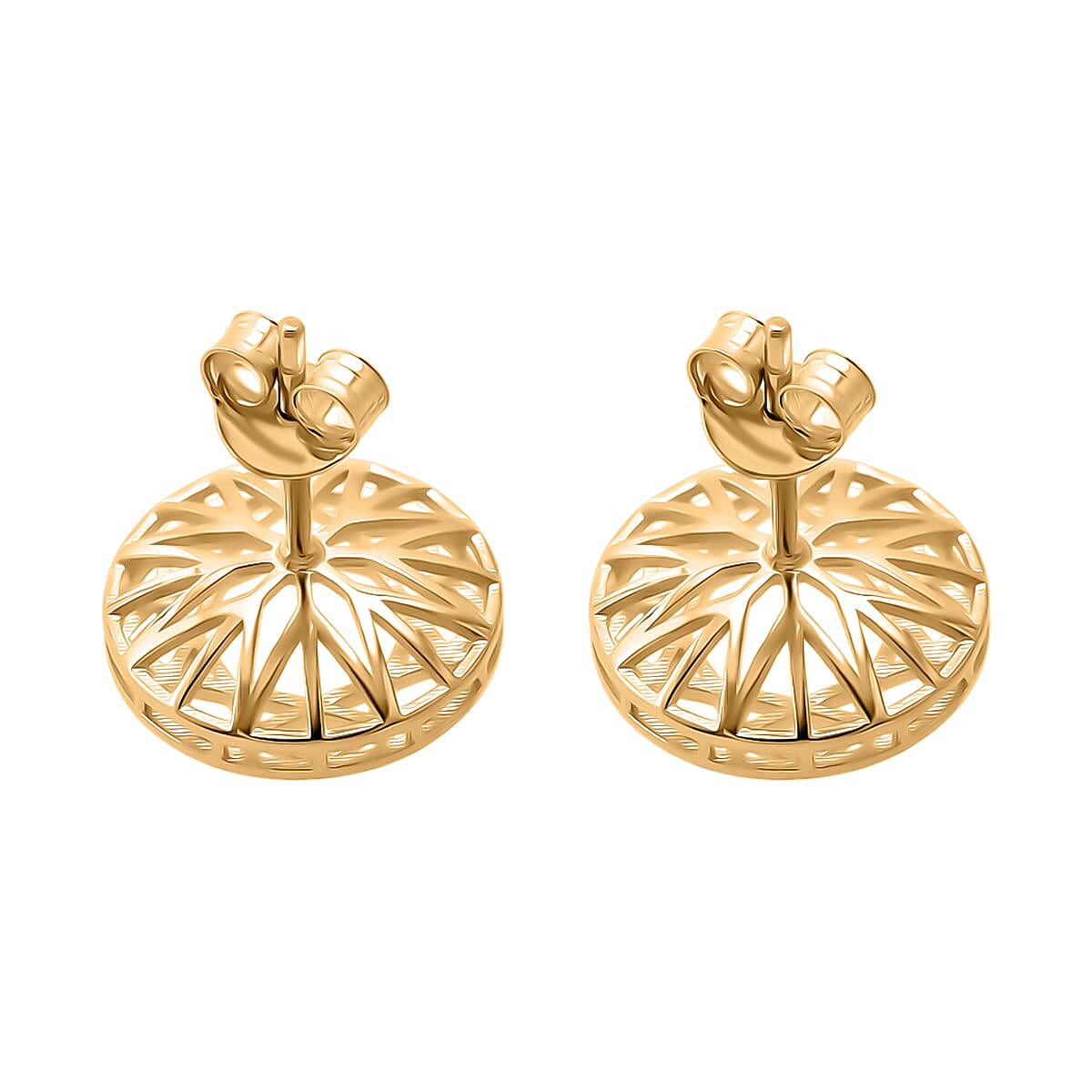 Treasures of Siam - Sterling Silver Solitaire Push Back Earring in Yellow Gold Plating Treasures of Siam - Sterling Silver Solitaire Push Back Earring in Yellow Gold Plating