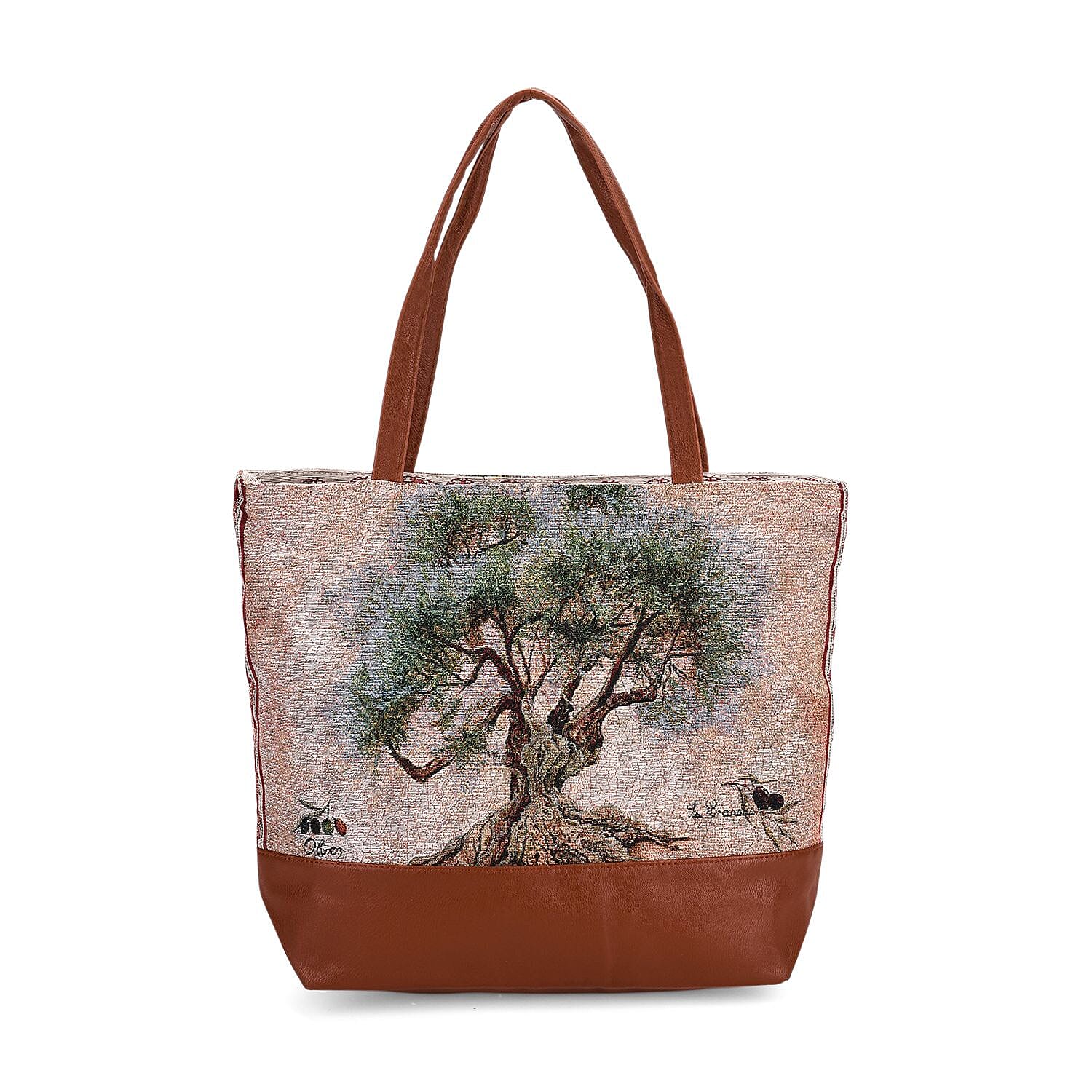 Tree Tote Bag (Size 35x12x36 cm) - Green & Green