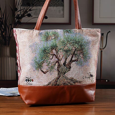 Tree Tote Bag (Size 35x12x36 cm) - Green & Green