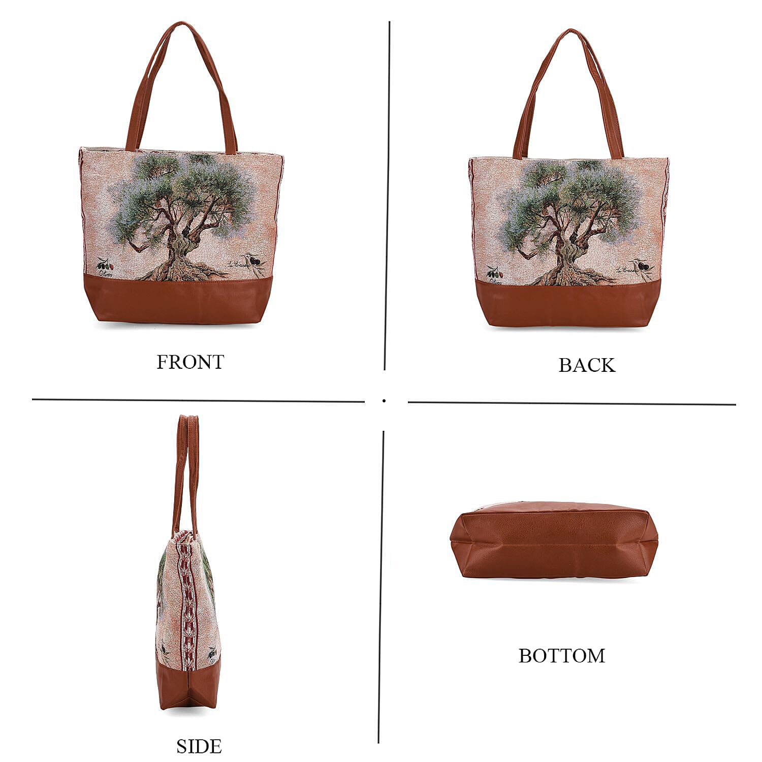 Tree Tote Bag (Size 35x12x36 cm) - Green & Green