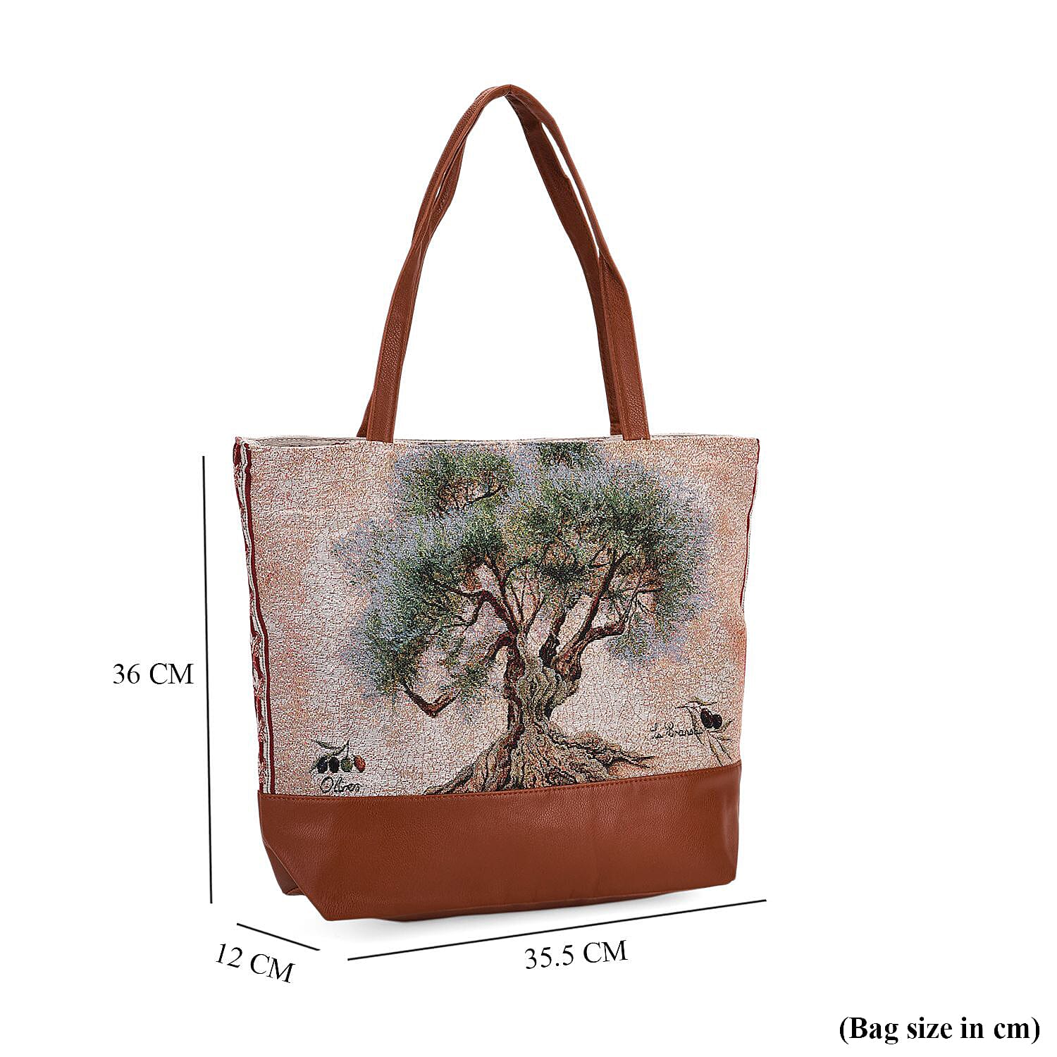 Tree Tote Bag (Size 35x12x36 cm) - Green & Green