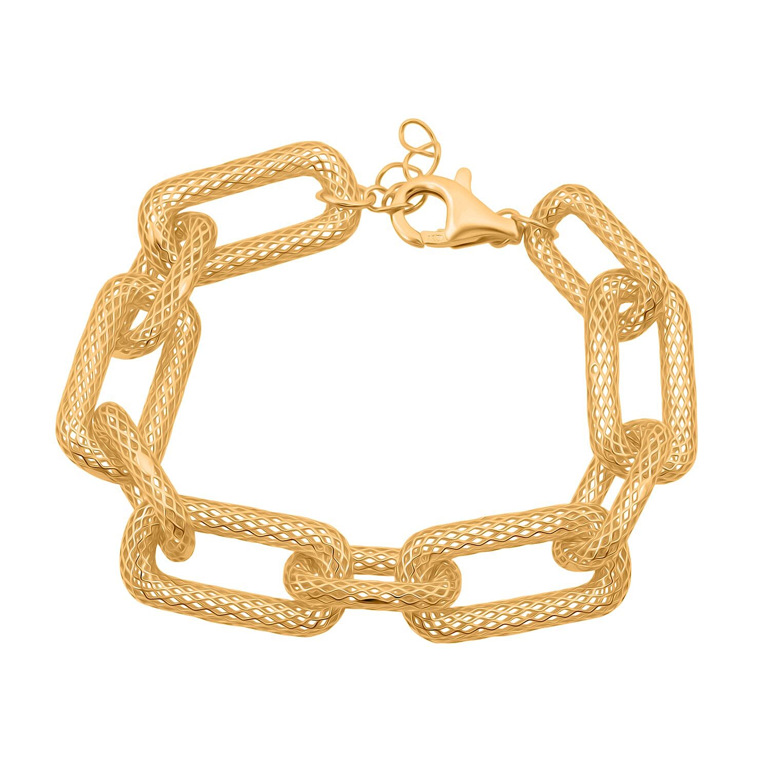 Treasures of Siam - Yellow Gold Plated Sterling Silver Bracelet (Size - 7-1 Ext) Silver wt. 12.10 Gms.