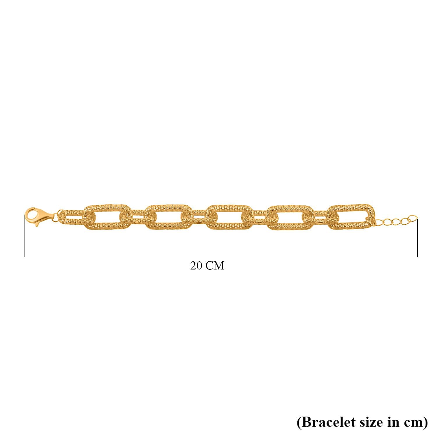 Treasures of Siam - Yellow Gold Plated Sterling Silver Bracelet (Size - 7-1 Ext) Silver wt. 12.10 Gms.