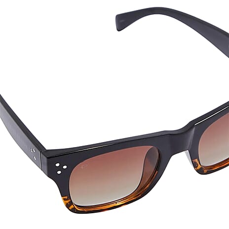 PRIVE REVAUX The Classic - Polarized Two-Tone Square Sunglasses with Brown Gradient Lenses