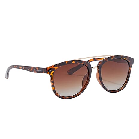 PRIVE REVAUX The Judge - Polarized Tortoise Sunglasses with Gold Brow Bar