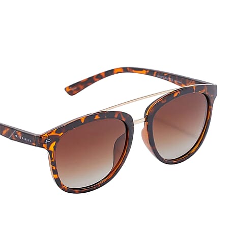 PRIVE REVAUX The Judge - Polarized Tortoise Sunglasses with Gold Brow Bar