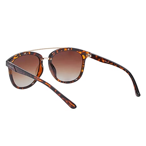 PRIVE REVAUX The Judge - Polarized Tortoise Sunglasses with Gold Brow Bar