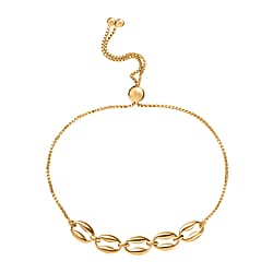 Designer Closeout Deal - Platinum Overlay Sterling Silver Mariner Bracelet (Adjustable Up to Size - 10.5)