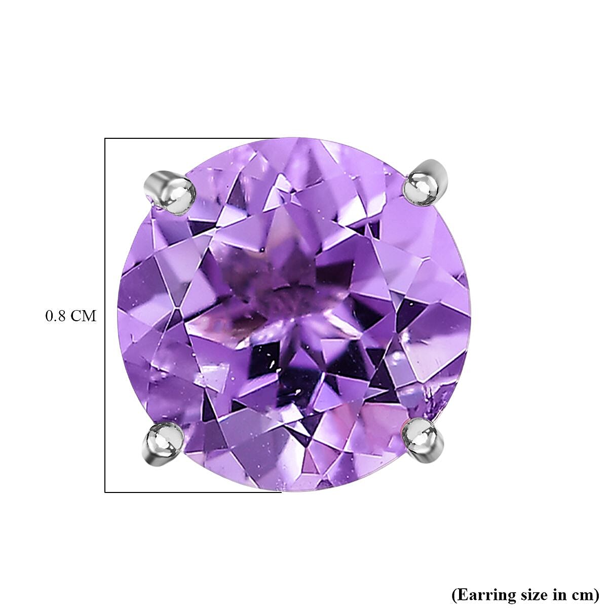 D'joy Rose De France Amethyst Solitaire Stud Push Post Earring
