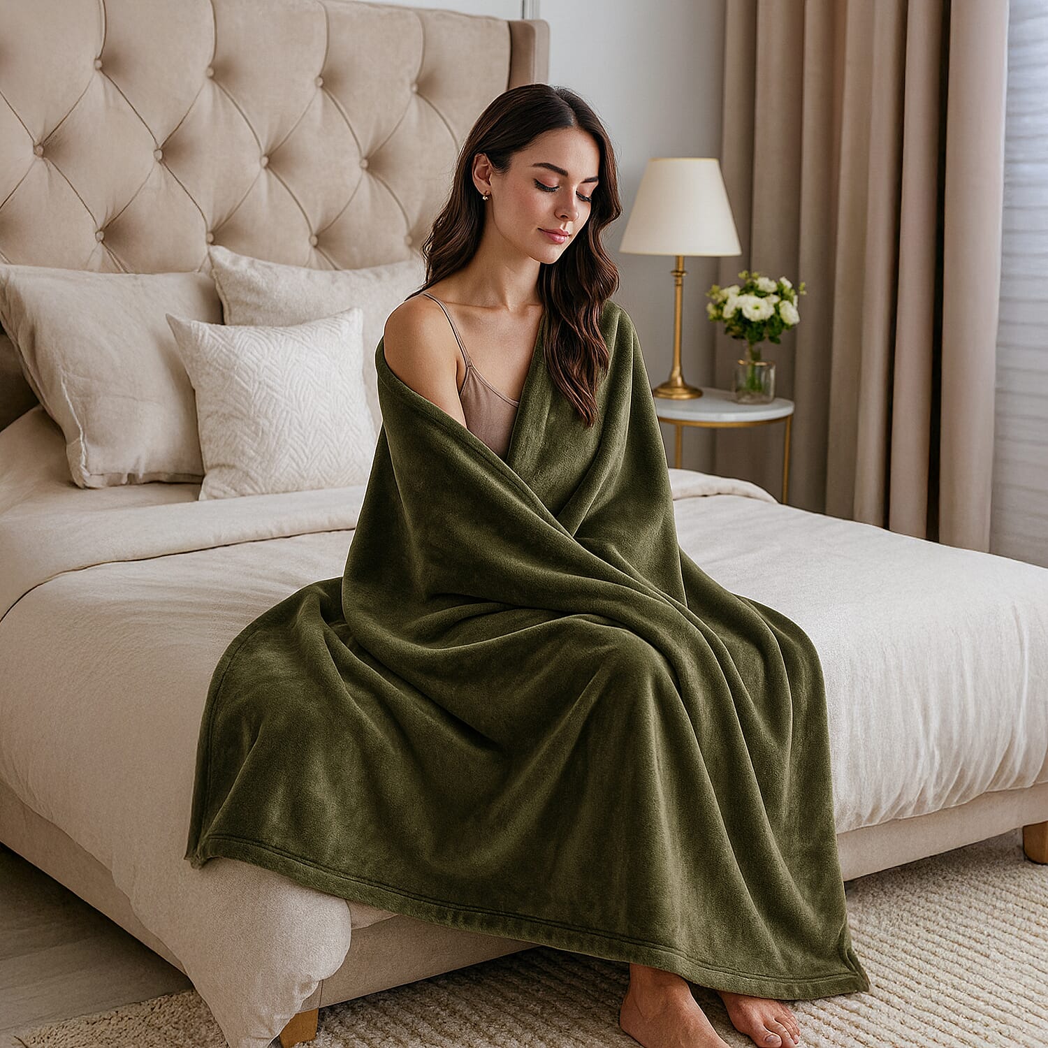 THE EPITOME OF LUXURY - Super Luxurious 550 GSM Fluffy and Cozy Large Blanket (200 x 150 cm) - Forest Green