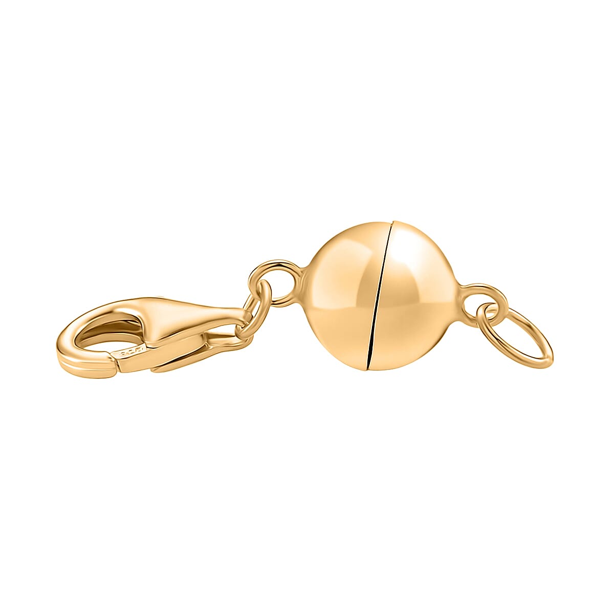 Sterling Silver Magnetic Lock with Lobster Clasp in Yellow Gold Plated