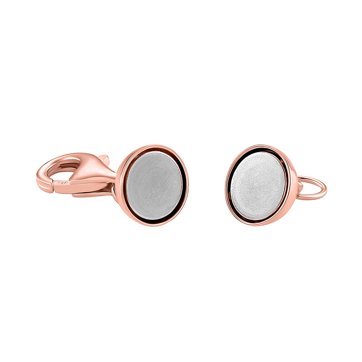 Sterling Silver Magnetic Lock with Lobster Clasp in Rose Gold Plated