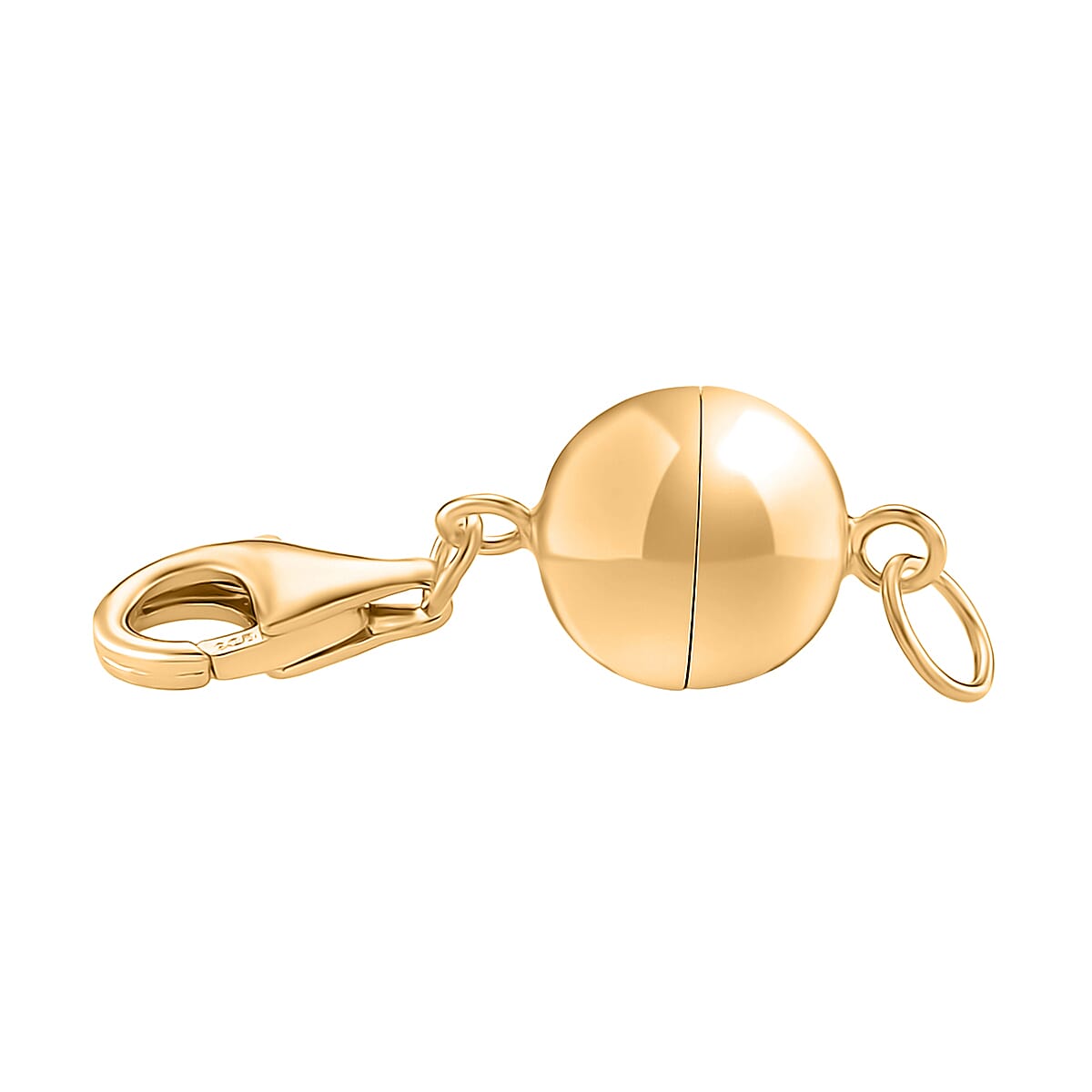 Sterling Silver Magnetic Lock with Lobster Clasp in Yellow Gold Plating