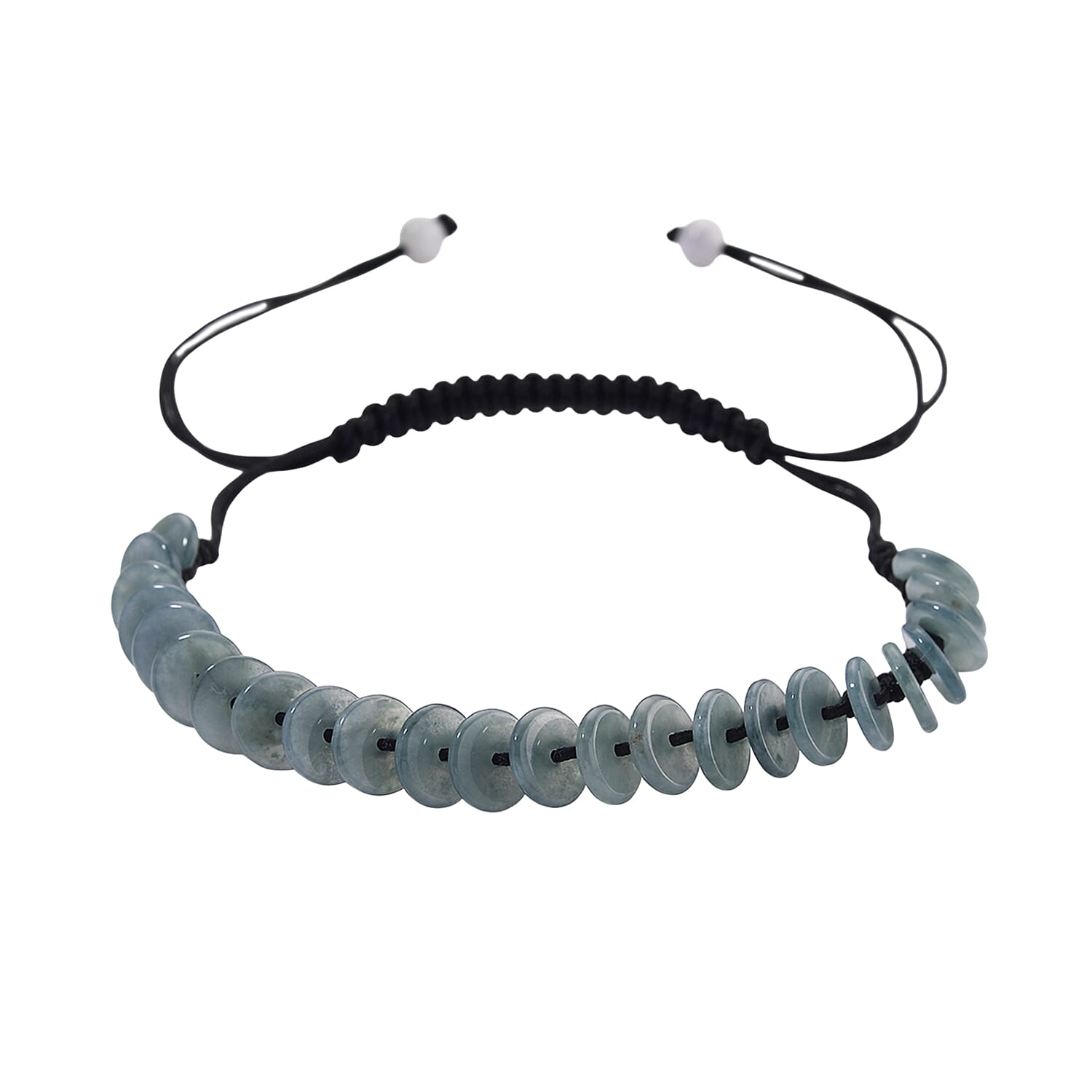 Olmec Natural Jadeite Cord Bracelet (Size 6.5 to 9.5) 27.50 Ct.