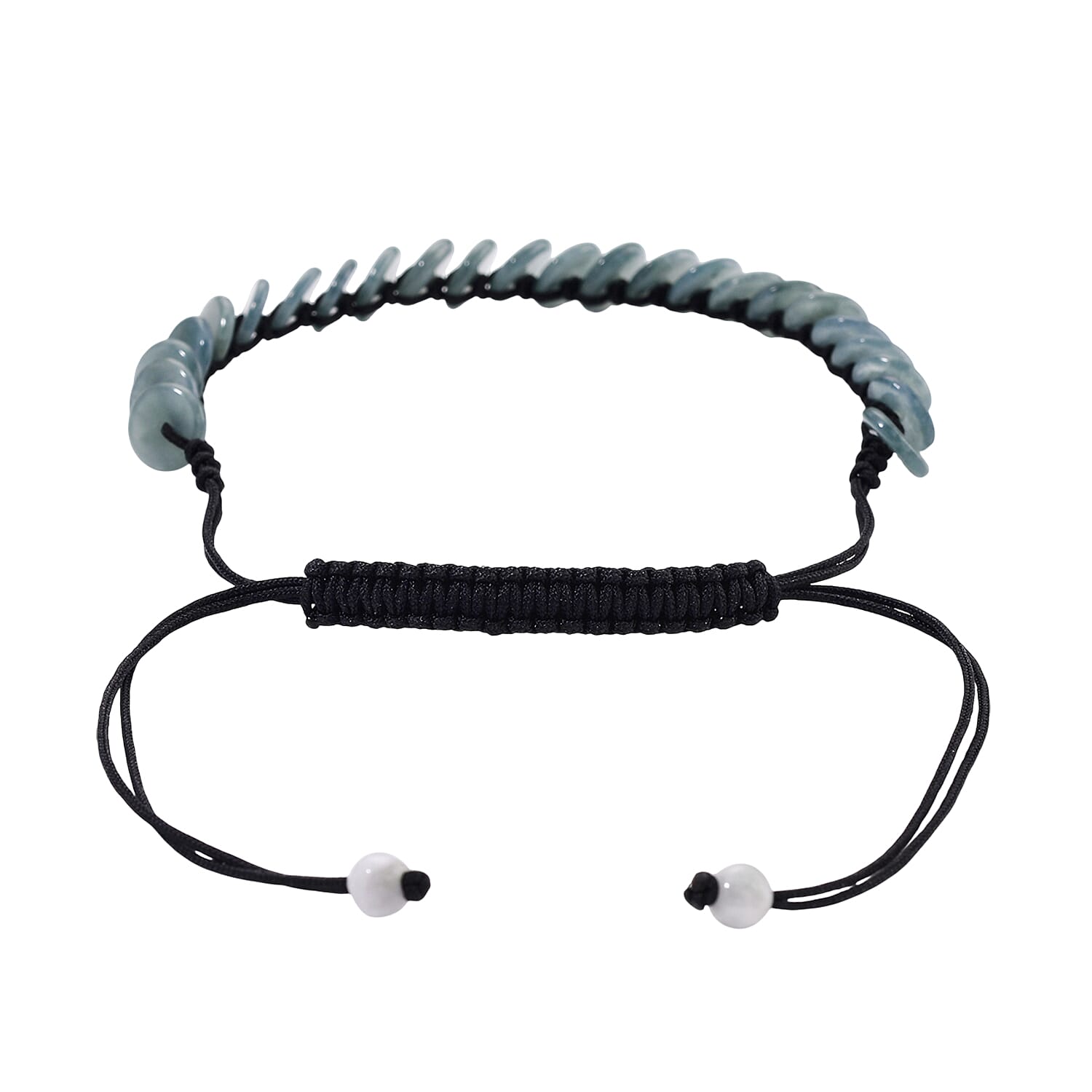 Olmec Natural Jadeite Cord Bracelet (Size 6.5 to 9.5) 27.50 Ct.