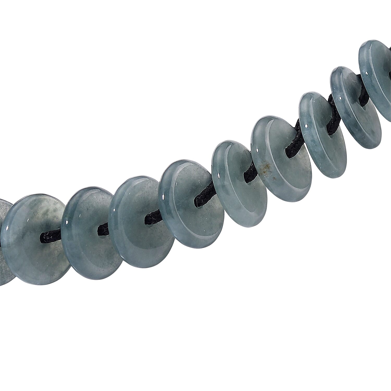 Olmec Natural Jadeite Cord Bracelet (Size 6.5 to 9.5) 27.50 Ct.