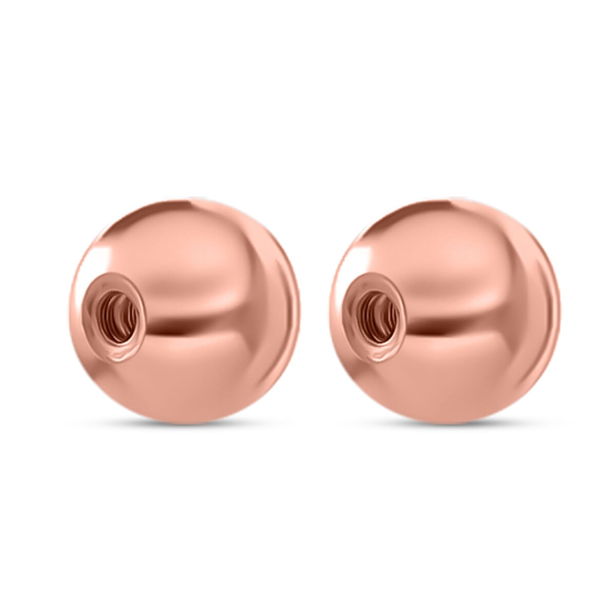 Sterling Silver Ball in Rose Gold Plating