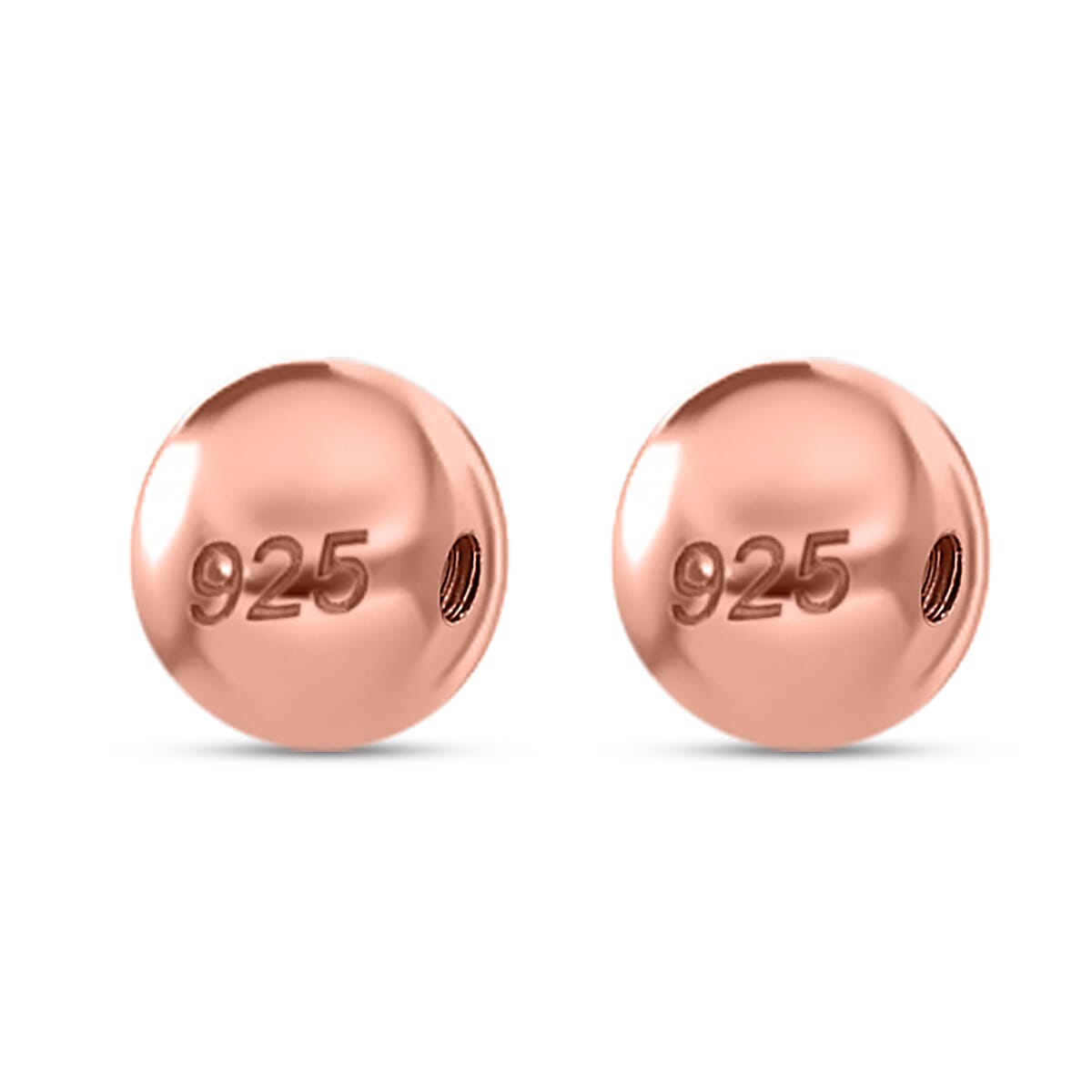 Sterling Silver Ball in Rose Gold Plating