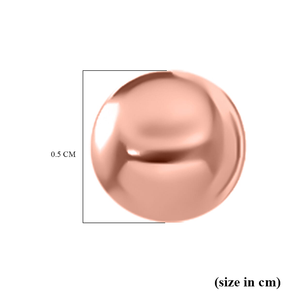 Sterling Silver Ball in Rose Gold Plating