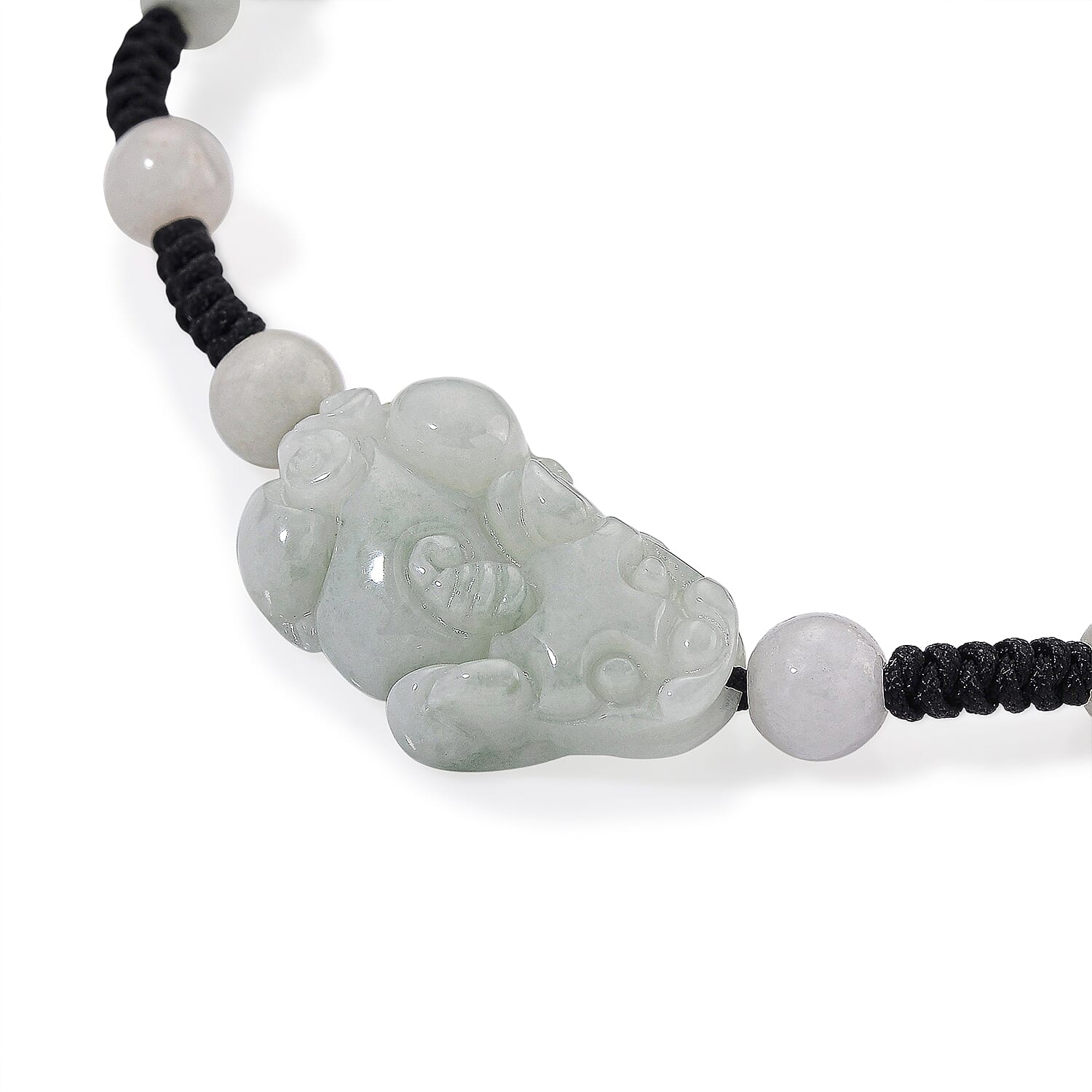 Super Rare-Natural Type A Jade Carved Pixiu Adjustable Bracelet(Size 6.5 to 9.5) Super Rare-Natural Type A Jade Carved Pixiu Adjustable Bracelet(Size 6.5 to 9.5)