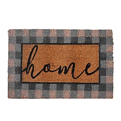 Sweet Home Print Coir Door Mat (Size 40x60 cm) - Pink & White
