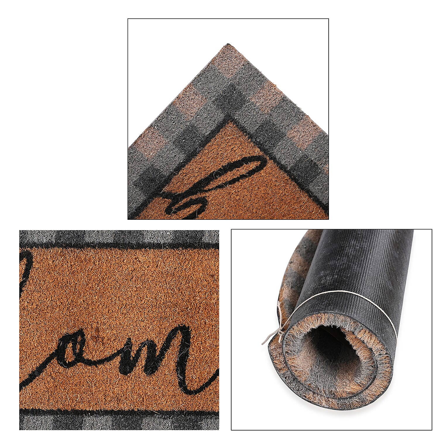 Home Print Coir Door Matt (Size 40x60 cm) - Blue & Multi