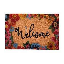 Sweet Home Print Coir Door Mat (Size 40x60 cm) - Pink & White