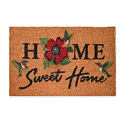 Sweet Home Print Coir Door Mat (Size 40x60 cm) - Pink & White