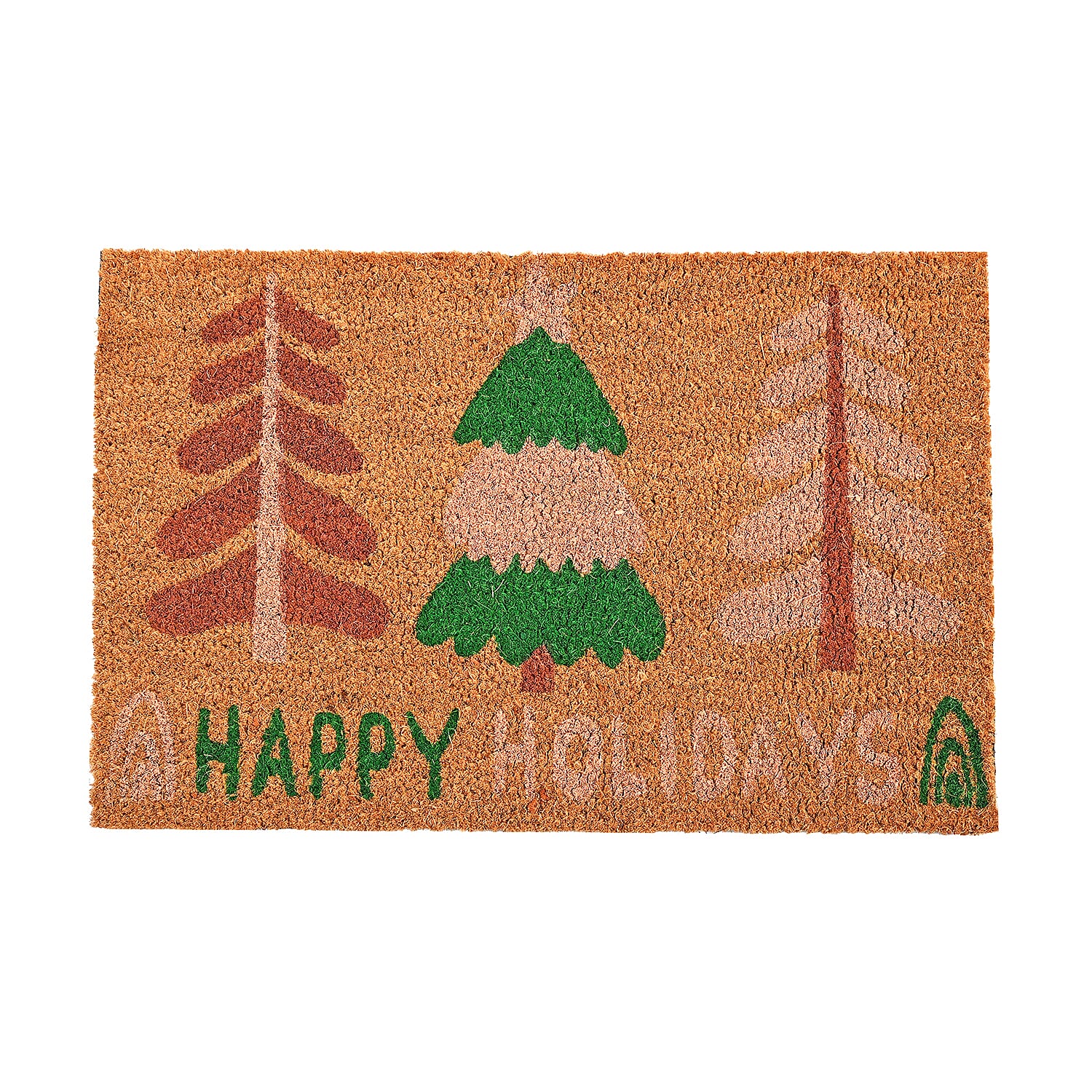 Happy Holidays Bleached Prints Coir Doormat (60 x 40 cm)