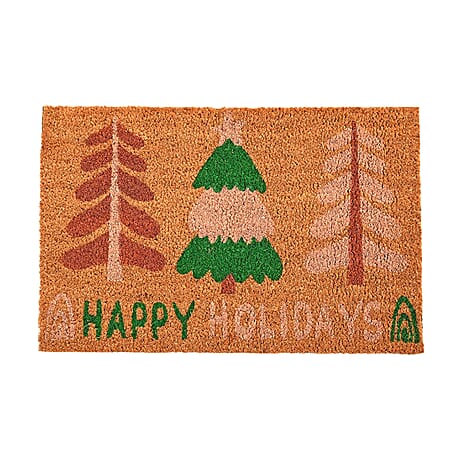 Happy Holidays Bleached Prints Coir Doormat (60 x 40 cm) - Happyr