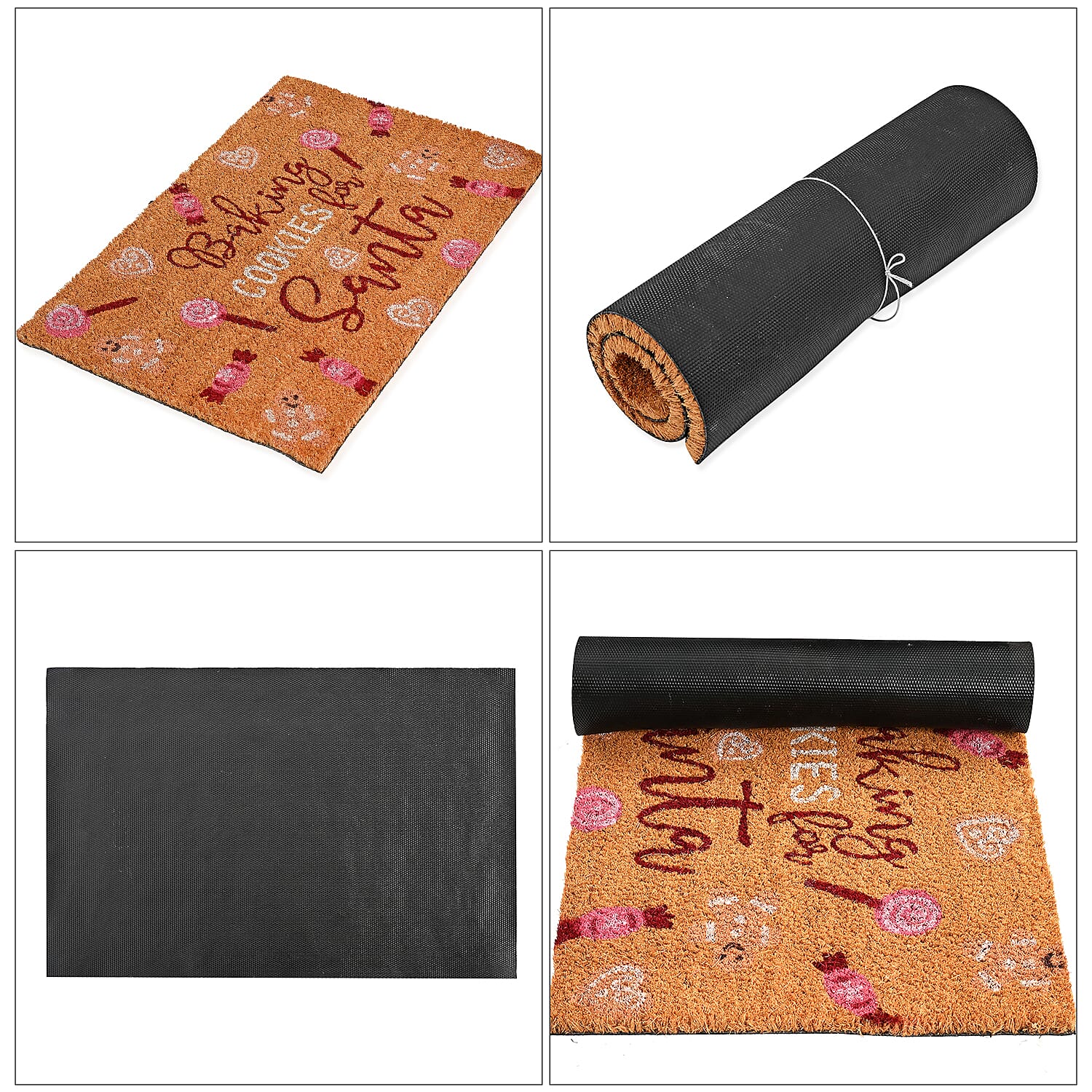 Baking Cookies for Santa Bleached Prints Coir Doormat (60 x 40 cm)