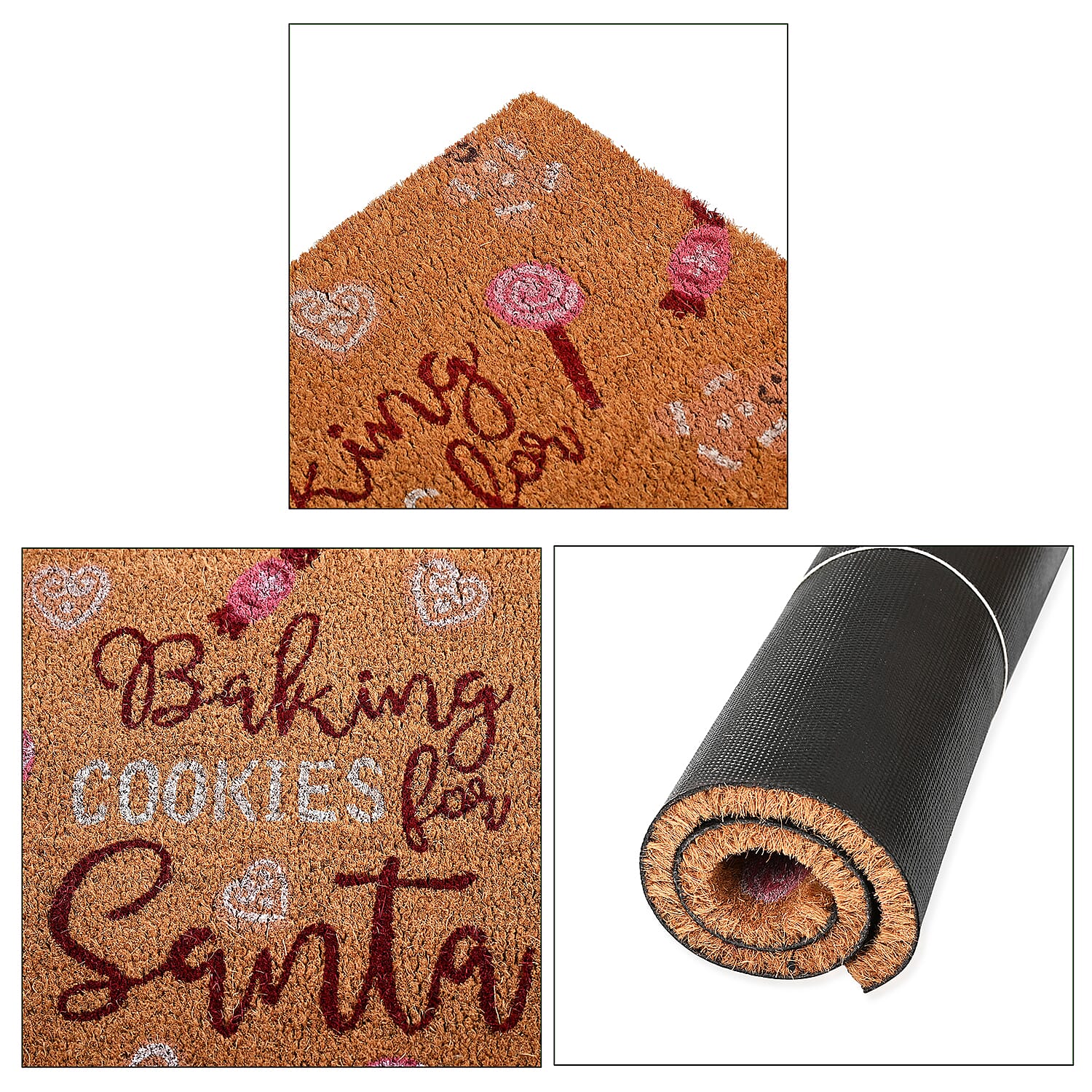 Baking Cookies for Santa Bleached Prints Coir Doormat (60 x 40 cm)