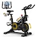 YAMO Exercise Spin Bike, Adjustable Resistance Silent Belt Drive with Comfortable Seat Cushion - Orange