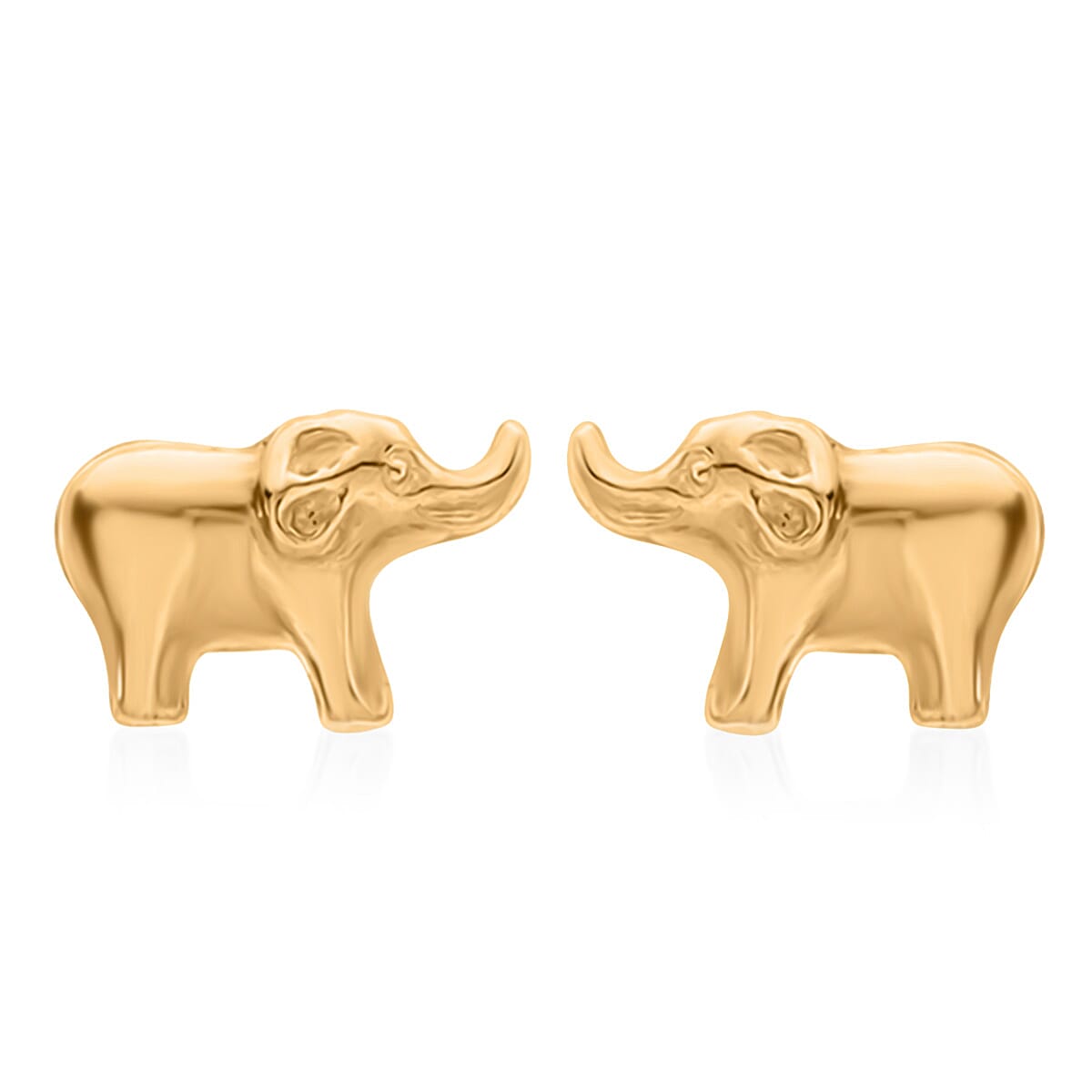 Hatton Garden Closeout Deal - 9K Yellow Gold Baby Elephant Stud Earring with Push Back