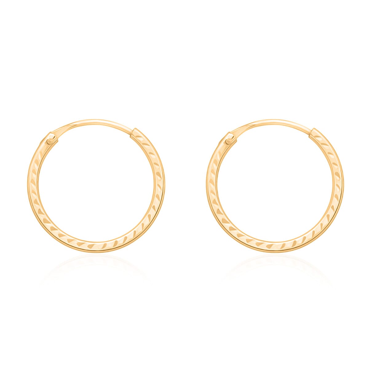Hatton Garden Closeout Deal - 9K Yellow Gold Sleeper Earring with Hoop