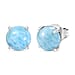 D'joy Larimar Push Post Earring in Rhodium Overlay Sterling Silver 3.42 Ct.