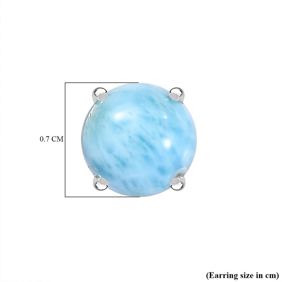D'joy Larimar Push Post Earring in Rhodium Overlay Sterling Silver 3.42 Ct. D'joy Larimar Push Post Earring in Rhodium Overlay Sterling Silver 3.42 Ct.