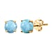 D'joy Larimar Push Post Earring in Rhodium Overlay Sterling Silver 3.42 Ct.