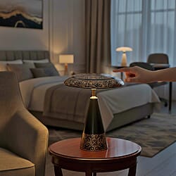 Turkish Magnetic Cordless Table Lamp with 3 Colour Modes, Touch Control and 360 degree Rotation (31 Cm) - Mocha and Gold