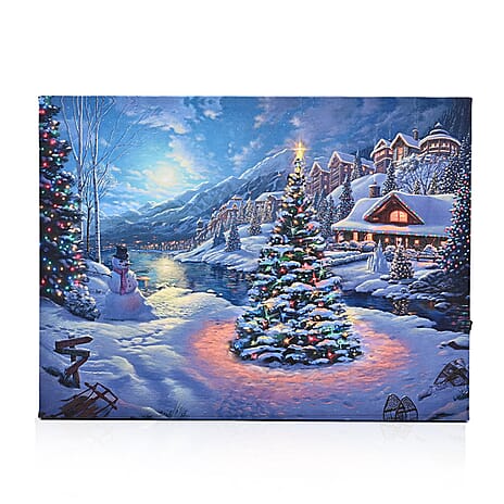 Christmas Idyllic LED Lit Scene (30 x 40cm) - Christmas Tree