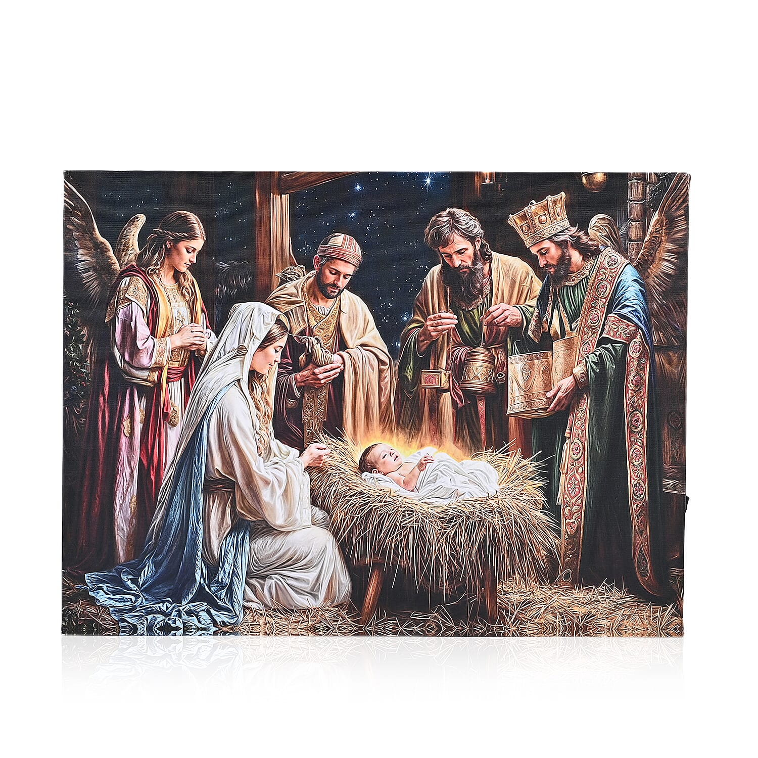 Christmas Idyllic LED Lit Scene (30 x 40cm) - Nativity