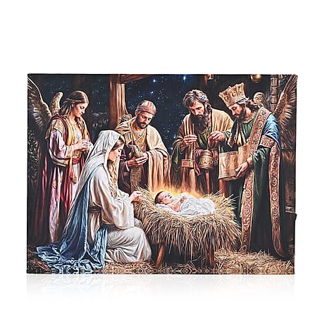 Christmas Idyllic LED Lit Scene (30 x 40cm) - Nativity