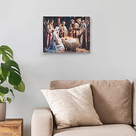 Christmas Idyllic LED Lit Scene (30 x 40cm) - Nativity